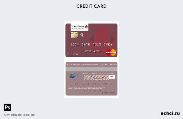 цифровая загрузка шаблона карты Mastercard Мьянмы Yoma Bank